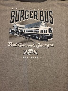 Gildan Gray Burger Bus Graphic Short Sleeve Tee